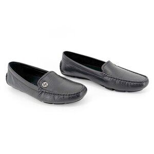 Gucci Interlocking GG Driving Loafers EU 36.5 US 6.5 Black Leather Flat Shoe